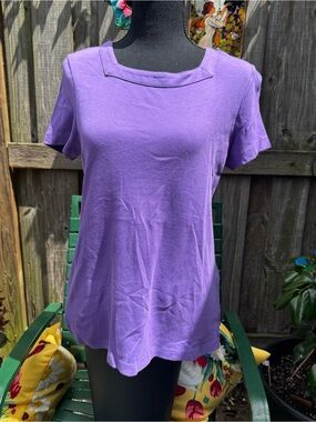 Kim Rogers Lavender Short-Sleeve Knit Top